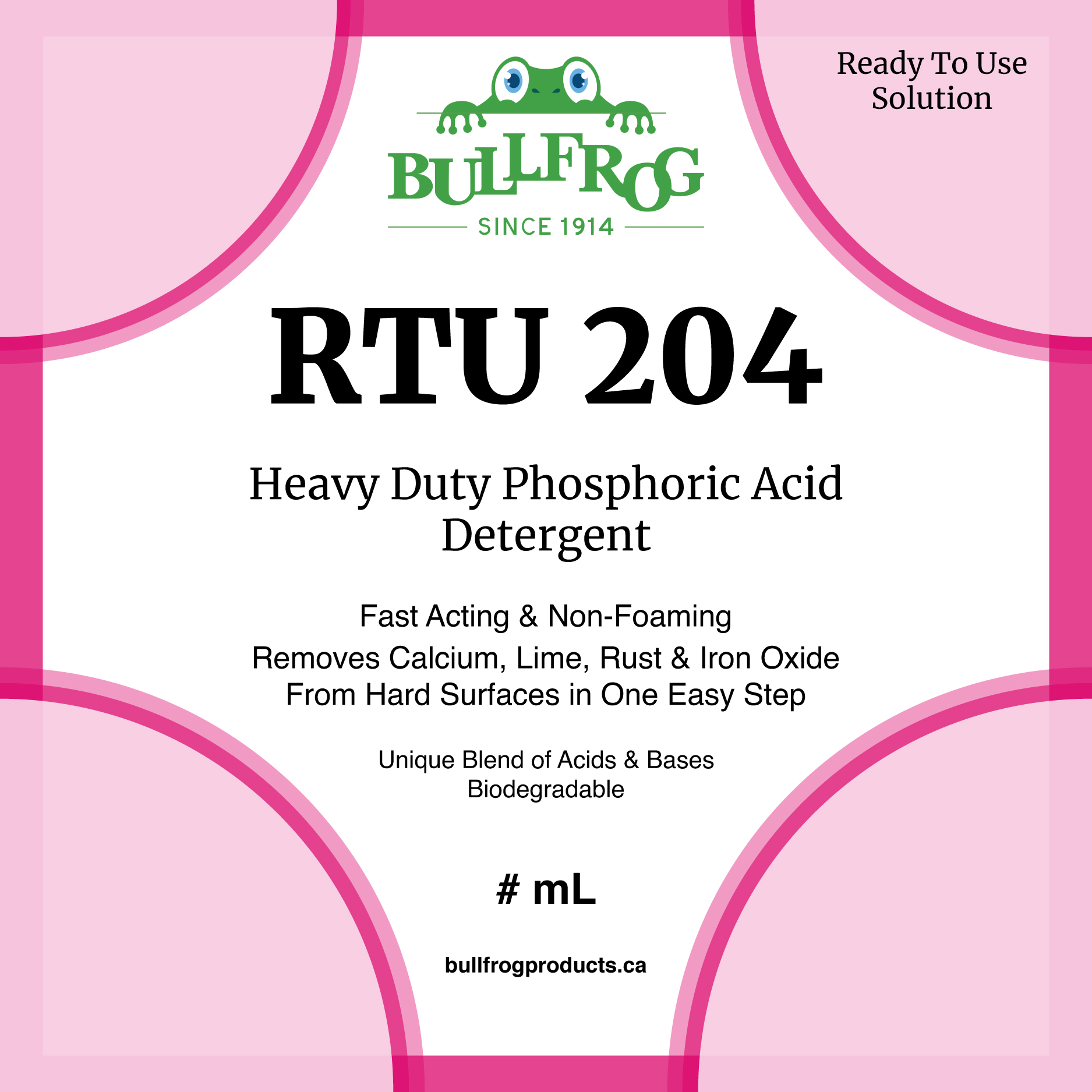 RTU 204 Front Label image and 500mL product image